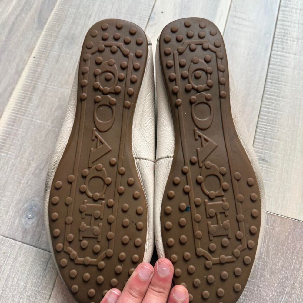 Coach Women's Cream and Tan Loafers - Picture 7 of 7